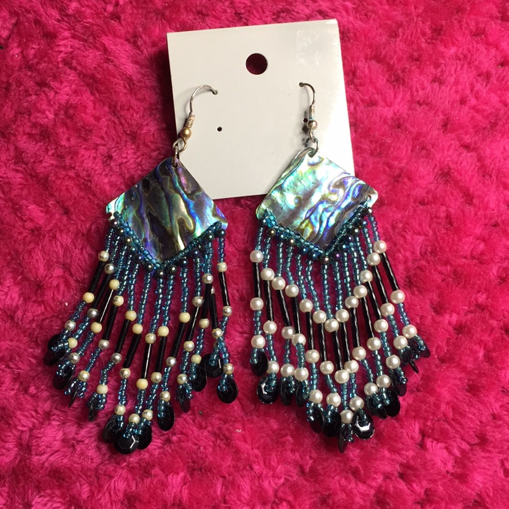 Blue &Black Square Earrings